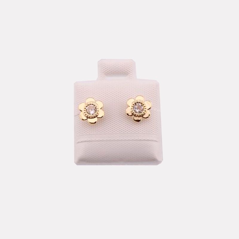 Broqueles Flor Bolitas 10k 0.5g